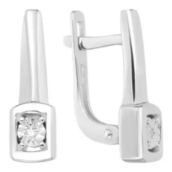 Серебряные серьги с бриллиантами