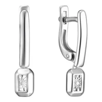 Серебряные серьги с бриллиантами