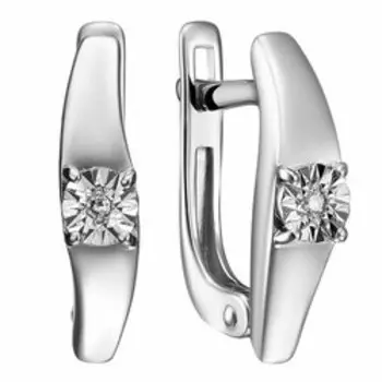 Серебряные серьги с бриллиантами