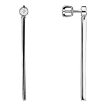 Серебряные серьги с бриллиантами