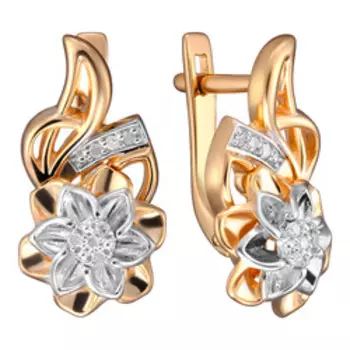 Серебряные серьги с бриллиантами