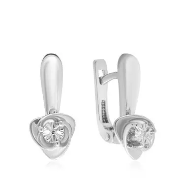 Серебряные серьги с бриллиантами