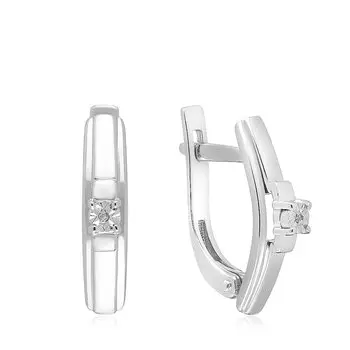 Серебряные серьги с бриллиантами