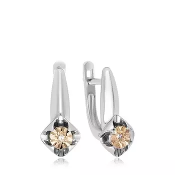 Серебряные серьги с бриллиантами