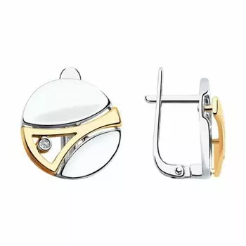 Серебряные серьги с бриллиантами