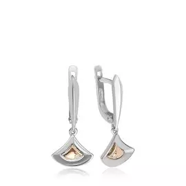 Серебряные серьги с бриллиантами