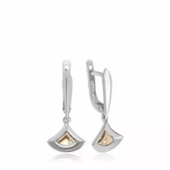 Серебряные серьги с бриллиантами и золотом