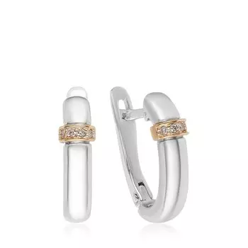 Серебряные серьги с бриллиантами