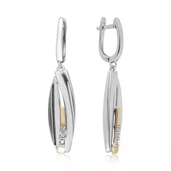 Серебряные серьги с бриллиантами