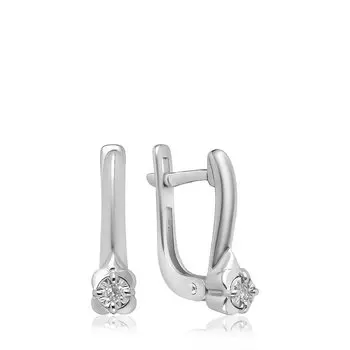 Серебряные серьги с бриллиантами