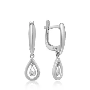 Серебряные серьги с бриллиантами