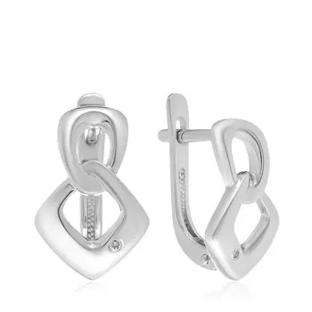 Серебряные серьги с бриллиантами