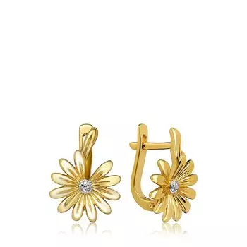 Серебряные серьги с бриллиантами