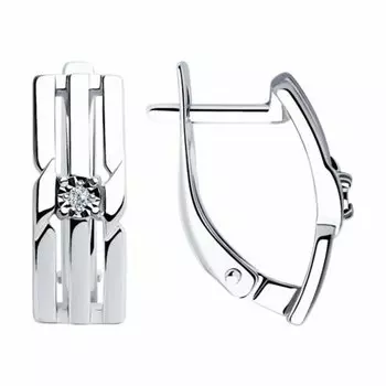 Серебряные серьги с бриллиантами