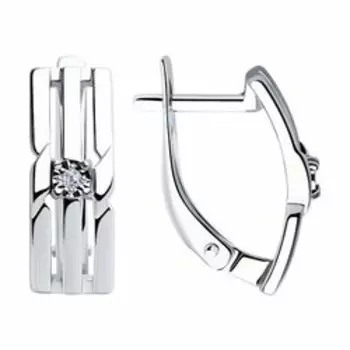 Серебряные серьги с бриллиантами