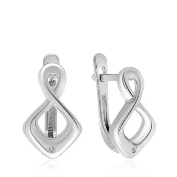 Серебряные серьги с бриллиантами