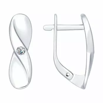 Серебряные серьги с бриллиантами