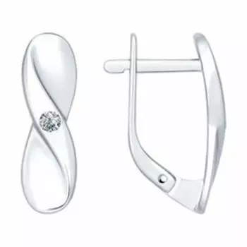 Серебряные серьги с бриллиантами