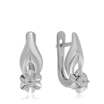 Серебряные серьги с бриллиантами