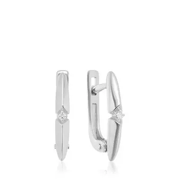 Серебряные серьги с бриллиантами