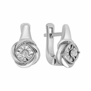 Серебряные серьги с бриллиантами