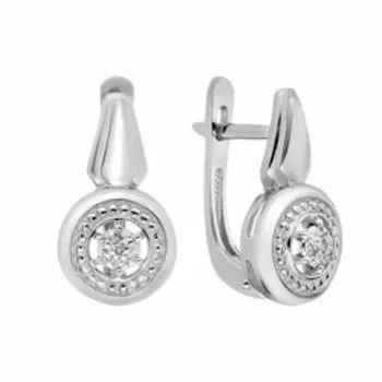 Серебряные серьги с бриллиантами