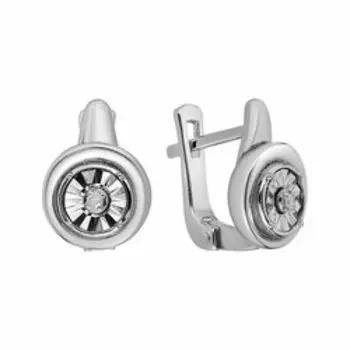 Серебряные серьги с бриллиантами