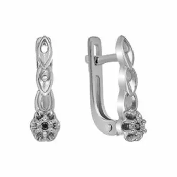 Серебряные серьги с бриллиантами