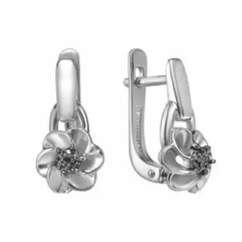 Серебряные серьги с бриллиантами