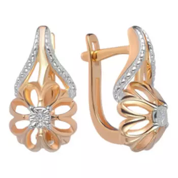 Серебряные серьги с бриллиантами "Цветы"