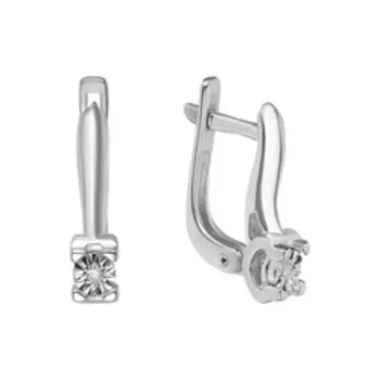 Серебряные серьги с бриллиантами и алмазной обработкой