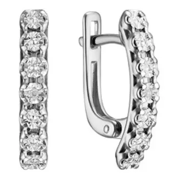 Серебряные серьги с бриллиантами и алмазной обработкой