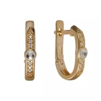 Серебряные серьги с бриллиантами и фианитами