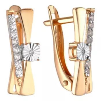 Серебряные серьги с бриллиантами и фианитами