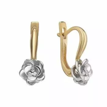 Серебряные серьги с бриллиантами "Розы"