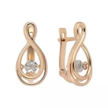 Серебряные серьги с бриллиантами "Танцующий камень"