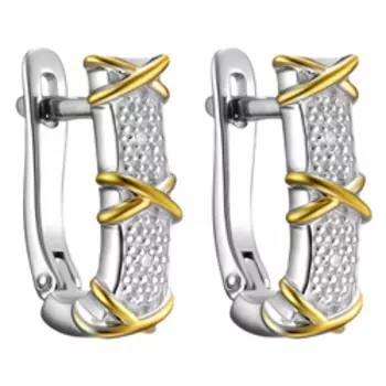 Серебряные серьги с бриллиантами "Тиффани"