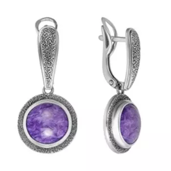 Серебряные серьги с чароитами