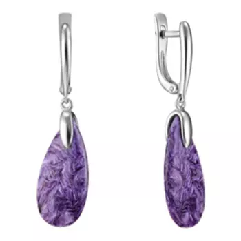 Серебряные серьги с чароитами