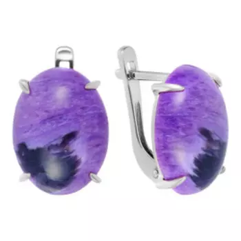 Серебряные серьги с чароитами