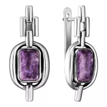 Серебряные серьги с чароитами