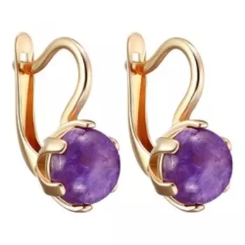 Серебряные серьги с чароитами