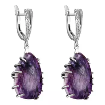 Серебряные серьги с чароитами