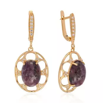 Серебряные серьги с чароитами