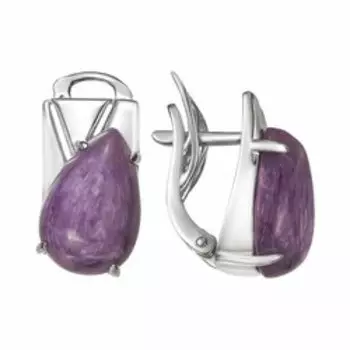 Серебряные серьги с чароитами