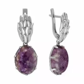Серебряные серьги с чароитами