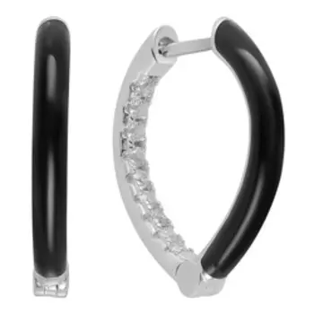 Серебряные серьги с черной эмалью