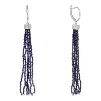 Серебряные серьги с черной шпинелью