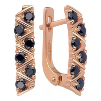 Серебряные серьги с черной шпинелью