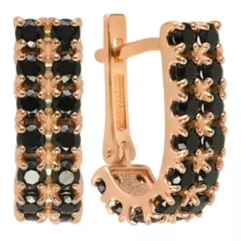 Серебряные серьги с черной шпинелью